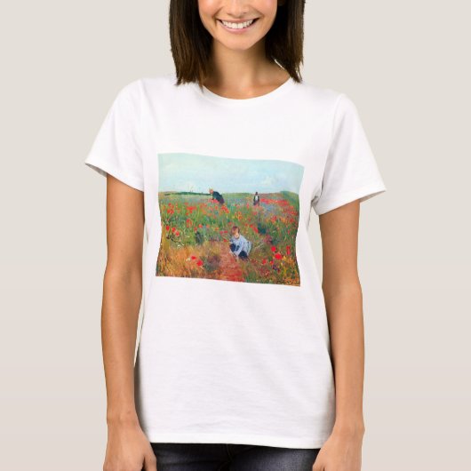 Het plukken van bloemen in een veld, Mary Cassatt T-shirt (Voorkant)