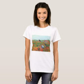 Het plukken van bloemen in een veld, Mary Cassatt T-shirt (Voorkant volledig)