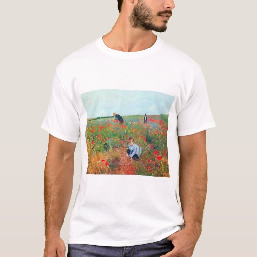 Het plukken van bloemen in een veld, Mary Cassatt T-shirt (Voorkant)
