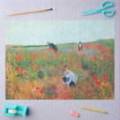 Het plukken van bloemen in een veld, Mary Cassatt Tissuepapier (Craft)