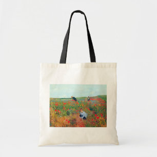 Het plukken van bloemen in een veld, Mary Cassatt Tote Bag