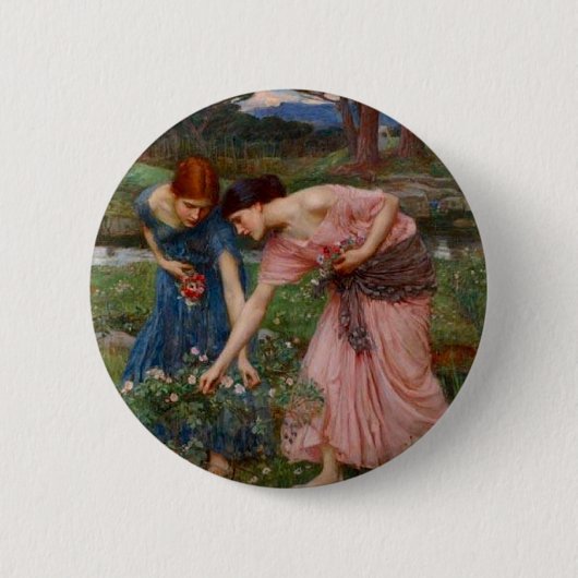Het Plukken van Rozenknoppen Ronde Button 5,7 Cm (Voorkant)