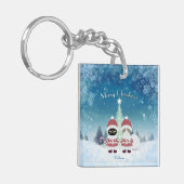 Het Poiluna-kerstplein van Jouw naam Sleutelhanger (Voorkant Links)