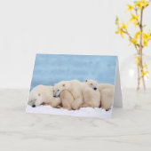 Het polaire Wenskaart van Beren Kaart (Gele Bloem)