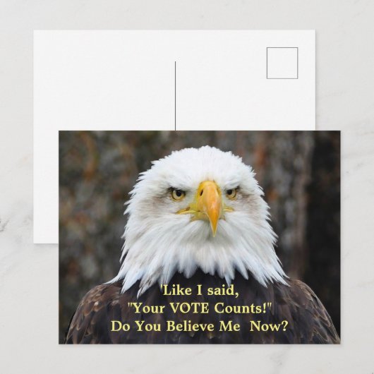 Het politieke Briefkaart van de STEM van Eagle van (Voorkant / Achterkant)