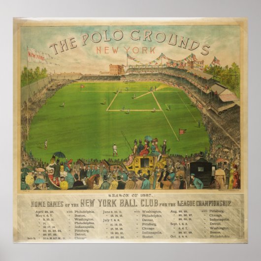 Het Polo-grondbalstadion in 1887 Poster (Voorkant)