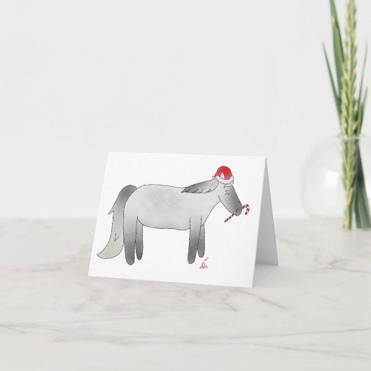 Het Pony van de Pepermunt van Kerstmis Feestdagen Kaart (Voorkant)