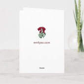 Het Pony van poinsettia Feestdagen Kaart (Achterkant)