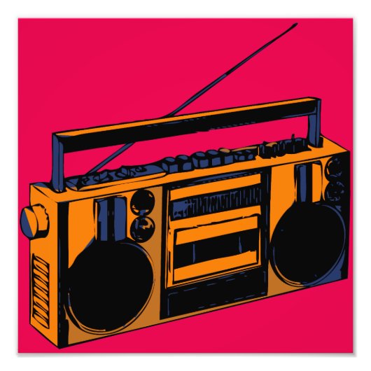 Het Pop-Art Poster van de Uitbreiding van Boombox (Voorkant)