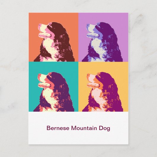 Het Pop-art van de Hond van de Berg van Bernese Briefkaart (Voorkant)