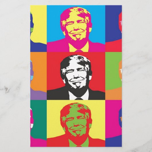 Het Pop-art van Donald Trump Briefpapier (Voorkant)