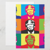Het Pop-art van Donald Trump Briefpapier (Voorkant / Achterkant)