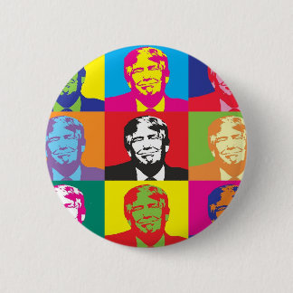 Het Pop-art van Donald Trump Ronde Button 5,7 Cm