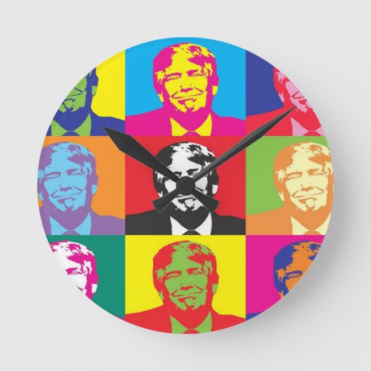 Het Pop-art van Donald Trump Ronde Klok (Voorkant)