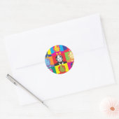 Het Pop-art van Donald Trump Ronde Sticker (Envelop)