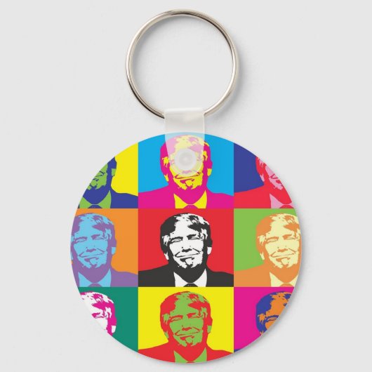 Het Pop-art van Donald Trump Sleutelhanger (Voorkant)