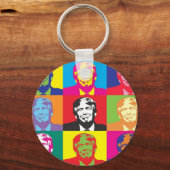 Het Pop-art van Donald Trump Sleutelhanger (Voorkant)