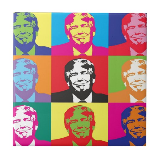 Het Pop-art van Donald Trump Tegeltje (Voorkant)