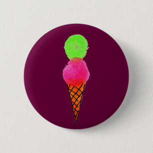 Het pop-art van het roomijs ronde button 5,7 cm