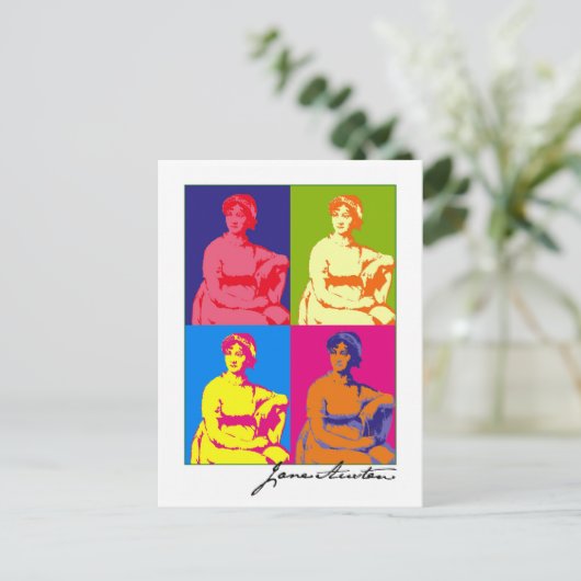 Het Pop-art van Jane Austen Briefkaart (Staand voorkant)
