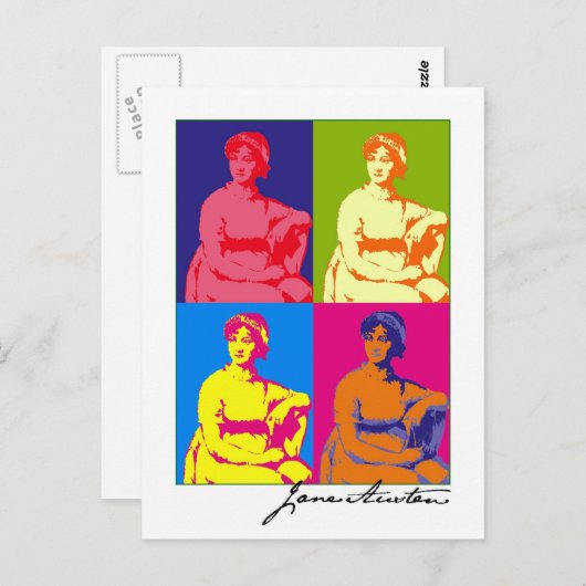 Het Pop-art van Jane Austen Briefkaart (Voorkant / Achterkant)