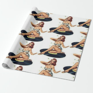 Het pop-upmeisje op record cadeaupapier