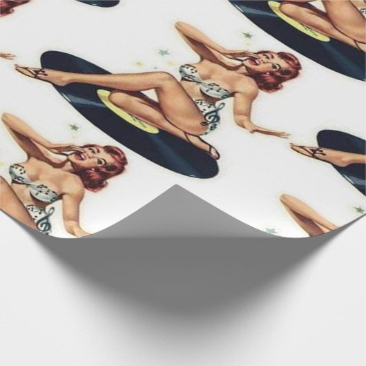 Het pop-upmeisje op record cadeaupapier (Hoek)