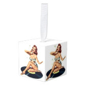 Het pop-upmeisje op record decoratie (Voorkant hoekig)