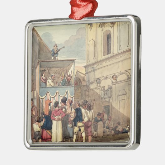 Het pop-uppet-theater metalen ornament (Links)