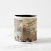 Het pop-uppet-theater tweekleurige koffiemok (Center)