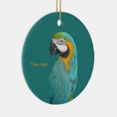 Het portret Blue en Gold Macaw personaliseren Keramisch Ornament (Rechts)