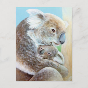 Het portret "Koala knuffel" is een mooi briefkaart