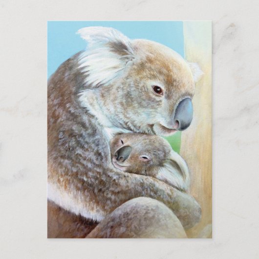 Het portret "Koala knuffel" is een mooi briefkaart (Voorkant)