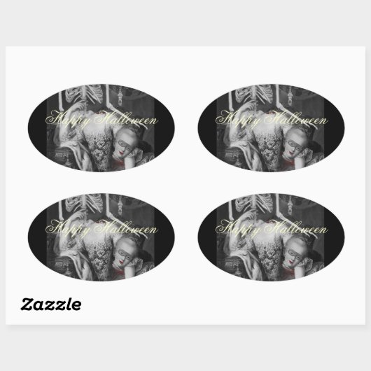 Het portret ovale sticker (Vel)