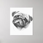 Het portret Pug | Cute Pug Dog Face Canvas Afdruk (Voorkant)