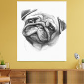Het portret Pug | Cute Pug Dog Face Canvas Afdruk (Insitu (Woonkamer))