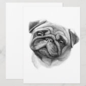 Het portret Pug | Cute Pug Dog Face Menu (Voorkant / Achterkant)