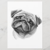 Het portret Pug | Cute Pug Dog Face Menu (Voorkant)