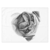 Het portret Pug | Cute Pug Dog Face Tafelkleed (Voorkant (Horizontaal))