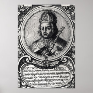 Het portret van Alfonso X "de Wijs" Poster