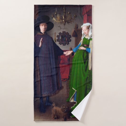 Het portret van Arnolfini, Jan van Eyck Badhanddoek (Badhanddoek)