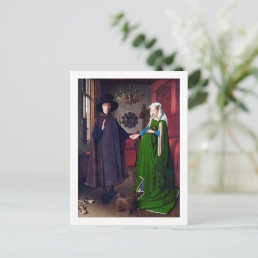 Het portret van Arnolfini, Jan van Eyck Briefkaart (Staand voorkant)