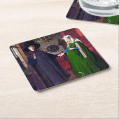 Het portret van Arnolfini, Jan van Eyck Kartonnen Onderzetters (Schuin)