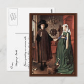 Het portret van Arnolfini op de Arnolfini-bruiloft Briefkaart (Voorkant / Achterkant)