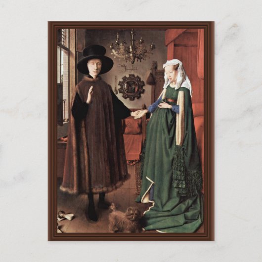 Het portret van Arnolfini op de Arnolfini-bruiloft Briefkaart (Voorkant)