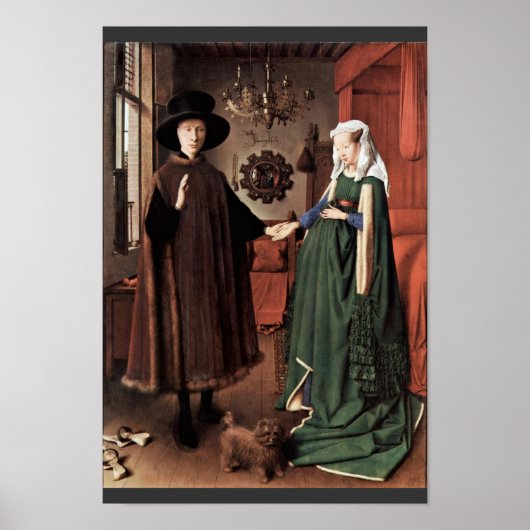 Het portret van Arnolfini op de Arnolfini-bruiloft Poster (Voorkant)