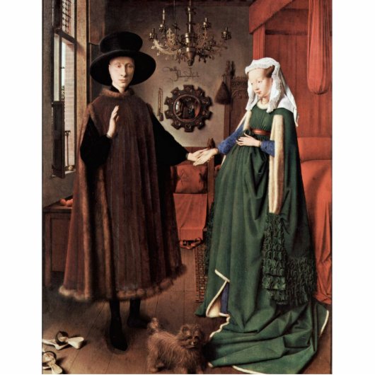 Het portret van Arnolfini op de Arnolfini-bruiloft Staand Fotobeeldje (Voorkant)