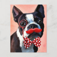Het Portret van Boston Terrier met het Stropdas Re