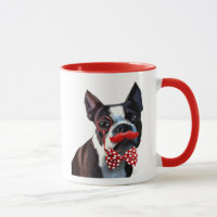 Het Portret van Boston Terrier met het Stropdas Re