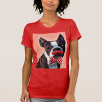Het Portret van Boston Terrier met het Stropdas Re